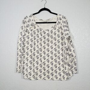 Kate Quinn‎ Cream Mushroom All Over Print Top Size XL